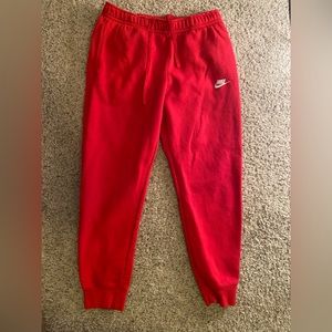 Nike Fleece Joggers (Red)